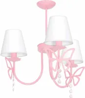 Kronleuchter Charlotte Pink 3Xe14 Deckenlampe Deckenleuchte Kinderzimmer Kinderleuchte Kinderlampen