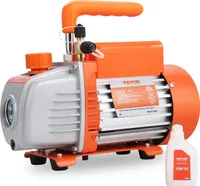 VEVOR vývěva 150W vývěva 1stupňová klimatizační vývěva 100L/min průtok 1440 ot/min rychlost 0,64/1,27cm SAE vstupní vakuové jednotky 5Pa čistě měděný motor HVAC/auto nabíjení chladiva