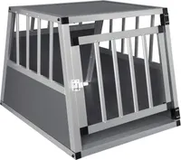 EUGAD Hundetransportbox Alu für kleine/mittlere Hunde, Grau, 69x54x51 cm