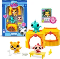 Set de joaca Bandai Littlest Pet Shop Tiki Jungle, plastic, 8 piese, +4 ani