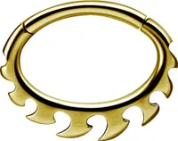 Karisma Edelstahl 316L Hinged Septum/Daith Clicker Ring Ohrring Nase 1,2x8mm BSDX04 - Gold