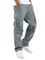 Herren Solid Color Bottoms Jogger Mit Taschen