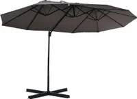 Outsunny parasol z korbką podwójny parasol ogrodowy parasol parasol metalowy 84D-085