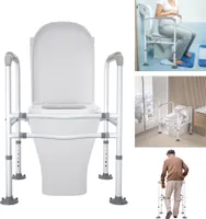 XMTECH Aufstehhilfe Toilette, WC Stützhilfe mit Armlehnen und Klemme, Toilettenstuhl Ohne Bohren, Rutschfester WC Haltegriff für Senioren & Behinderte bis 200kg