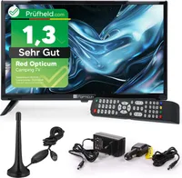 RED OPTICUM 19 Zoll (48cm) TV LE19T30921 - inkl. KFZ Adapter und DVB-T Antenne - Camping Fernseher 12V / 230V Betrieb mit Triple Tuner (DVB-C/-S2/-T2) CI+ Steckplatz USB 2.0 HDMI PVR-Funktion