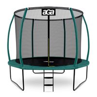 Aga SPORT EXCLUSIVE Trampolin,Kindertrampolin,Gartentrampolin mit Sicherheitsnetz 305 cm Dunkelgrün + Schutznetz + Leiter