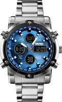 SKEMI 1389 Quarz Mann Uhr Einzigartige Mode Sport Laessige Marke Quarzuhr Doppelte Bewegung Edelstahlarmband Wasserdichte Armbanduhr Relogio Masculino