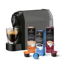 Tchibo Cafissimo "easy" Kaffeemaschine Kapselmaschine inkl. 30 Kapseln für Caffè Crema, Espresso und Kaffee, Metallic Silver
