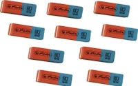 10 Herlitz Radierer / Farbe: rot/blau / radiert Bleistift und Tinte