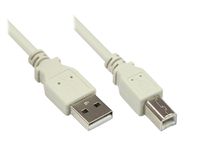 Anschlusskabel USB 2.0 Stecker A an Stecker B, grau, 5m, Good Connections®