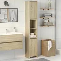 vidaXL Badezimmerschrank Sonoma-Eiche 30x30x183,5 cm Holzwerkstoff