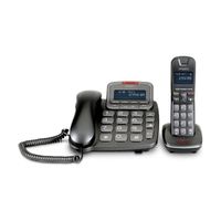 TH-21ABB Schwarz Schnurgebundenes Telefon mit Mobilteil
