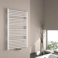 EMKE Badheizkörper Handtuchtrockner Handtuchwärmer 60x100cm 520 Watt Weiß Bad-Heizkörper Mittelanschluss ohne Heizstab