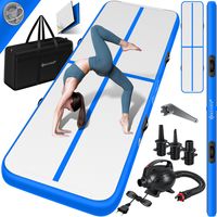 KESSER® Turnmatte Aufblasbar Airtrack Fitness-Matte Gymnastikmatte 3/4/5/6m | inkl. Tragetasche & elektr. Luftpumpe | Yogamatte, Tumbling Matten , Trainingsmatte Sportmatte Yoga, Turn- & Fitness