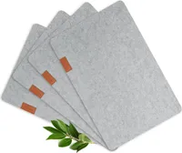 4 Tischuntersetzer aus Filz 43x23cm Platzmatte Tischset Platzset Tischmatte Telleruntersetzer Hellgrau