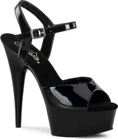 DELIGHT-609 Damen Sandale von Pleaser, Schwarz Glanz , EU 41, US 11