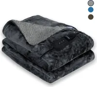 Luvego Electric Overblanket Heat Blanket XL mit Fleece/Sherpa | 1 Person Wrap Blanket | Plaid 180x130 CM | 3.5 Meter Kabel | 160W | Grey