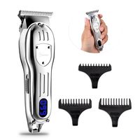 HATTEKER Haarschneidemaschine für Herren Bartschneider Mini Akku-Haarschneide-Set Silber