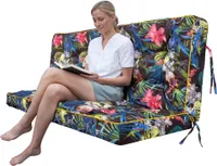 Gartenkissen, Kissen für Gartenschaukel mit Rückenlehne 100x50x55cm, Blattfarbe