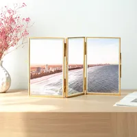 Navaris Bilderrahmen Fotorahmen Klappbilderrahmen für Fotos - Rahmen für Bild Foto Collage - Portraitrahmen für bis zu 6 Bilder - klappbar - S