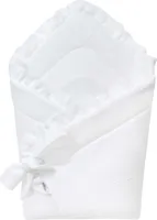 JUKKI Babyhörnchen Decke für Neugeborene MUSSELIN Babydecke Einschlagdecke Wickeldecke [White]