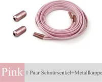 Elastische Schnürsenkel mit Schnellverschluss Schnellschnürsystem Schuhbänder ohne Binden Flach Rund Bunt, Pink