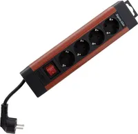 REV Supraline Steckdosenleiste Mehrfachstecker 4 fach Schalter rot/schw