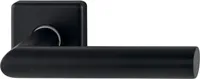 Hoppe Drückerhalbgarnitur Amsterdam eckig, Vierkant 8/62mm Türklinke + Rosette + Unterkonstruktion + Schnellstift, Edelstahl schwarz