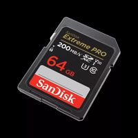 SanDisk Extreme PRO 64GB SDXC Memory Card 200MB/s and 90MB/s, UHS-I, Class 10, U3, V30