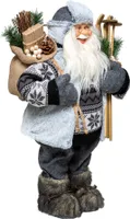 Weihnachtsmannfigur mit Skiern