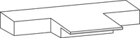 GU Thermostep Dichtplatte für Mittelstoß unten IV78, schwarz