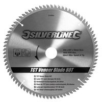 Silverline Hartmetall-Furniersägeblatt, 80 Zähne 250 x 30, Reduzierstücke: 25, 20 und 16 mm
