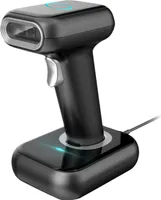 Hochgeschwindigkeits-Barcode-Scanner 1D / 2D / QR-Code-Scanner 2.4G Drahtloser und USB-kabelgebundener Barcode-Leser mit multifunktionaler Basis Kompatibel mit Windows Android Linux Mac fue r Supermarket Retail Library Logistics Warehouse
