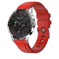 TPFNet Smartwatch mit Silikon Armband - individuelles Display - IP68 Wasserdichtigkeit - Smart Watch Armbanduhr - Modell SW8 - Rot