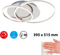 LED Deckenleuchte Deckenlampe dimmbar Chrom-Alu 3000K Ø 30cm 40 W Briloner