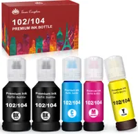 5 Bottles Kompatibel Tintenflasche Ersatz für Epson 102 104 Ecotank Tinte ET 2710 2711 2712 2714 2715 2720 2726 4700 2710 Unlimited ET-4700