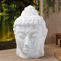 riess-ambiente Imposanter XXL Kopf BUDDHA 110cm weiß GRC Beton Dekoration