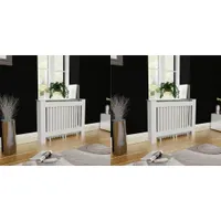 vidaXL Osłona grzejnika 2 szt. Biały MDF 112 cm