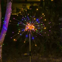 Solar Feuerwerk Lichter für Außen Garten, Solarlampen für Außen Gartenleuchten Wasserdicht , LED Starburst Feuerwerk Licht, Deko für Gärten, Wege, Hof, Weihnachtsdeko, Farbe