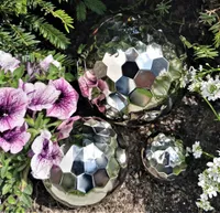 Dekokugel Diamond 3er Set 15-10-6,3 cm Edelstahl poliert Kugel Dekorationskugel