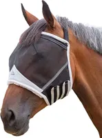 Shires - Pferde Fliegenmaske, Feines Netzmaterial, Ohne Ohren ER495 (Pony) (Schwarz)