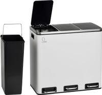 Schwarz SVITA TM3X18 Treteimer 54 Liter Abfalleimer Mülleimer Design Silber Mülltrennung Papierkorb Küchen-Ordnung Trennsystem Schwarz SVITA TM3X18 Treteimer 54 Liter Abfalleimer Mülleimer Design Silber Mülltrennung Papierkorb Küchen-Ordnung Trennsystem