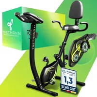 Tretmann NEU 3in1 Heimtrainer Fahrrad klappbar -extra komfortabel& leise- [SoftFoam] DEKRA  - mit tiefem Einstieg Hometrainer Fahrrad Ergometer klappbar