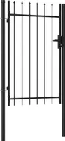 vidaXL Zauntor Einzelflügel mit Speerspitzen Stahl 1 x 1,5 m Schwarz
