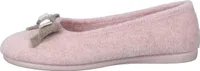 Manitu Damen Hausschuh Slipper Ballerina Filz Schleife 340083, Größe:42 EU, Farbe:Rosa