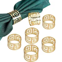 7 Stück Serviettenringe Servietten Halter Banquet Serviette Ring Dinner Hochzeits Weihnachten Dekoration Tischdeko (Gold)