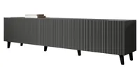 MIRJAN24 TV-Lowboard Vamos Grey 200, TV-Schrank mit 4 Türen, TV-Tisch, Fronten gefräst, L: 201 cm (Farbe: Anthrazit)
