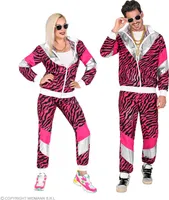 80er Jahre pinker Tiger Trainingsanzug - Jogginganzug Gr. S bis 2XL -  Tigerprint Paarkostüm XL -  185- 192 cm