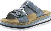 Rieker V7986-12 Damen Plateau Pantoletten Keilabsatz Clogs, Größe:41 EU, Farbe:Blau