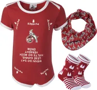 1. FC Köln Baby-Geschenkbox  Body, Halstuch, Söckchen  Gr. 50/56